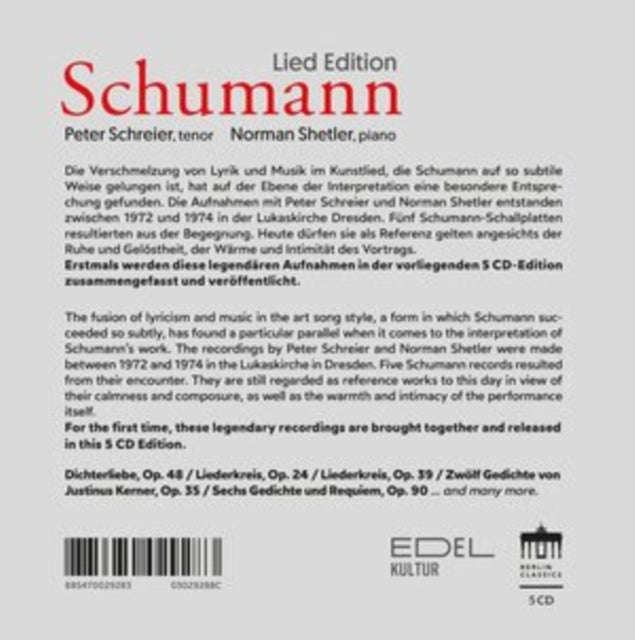 Peter Schreier / Norman Shetler - Schumann Lied Edition (CD)