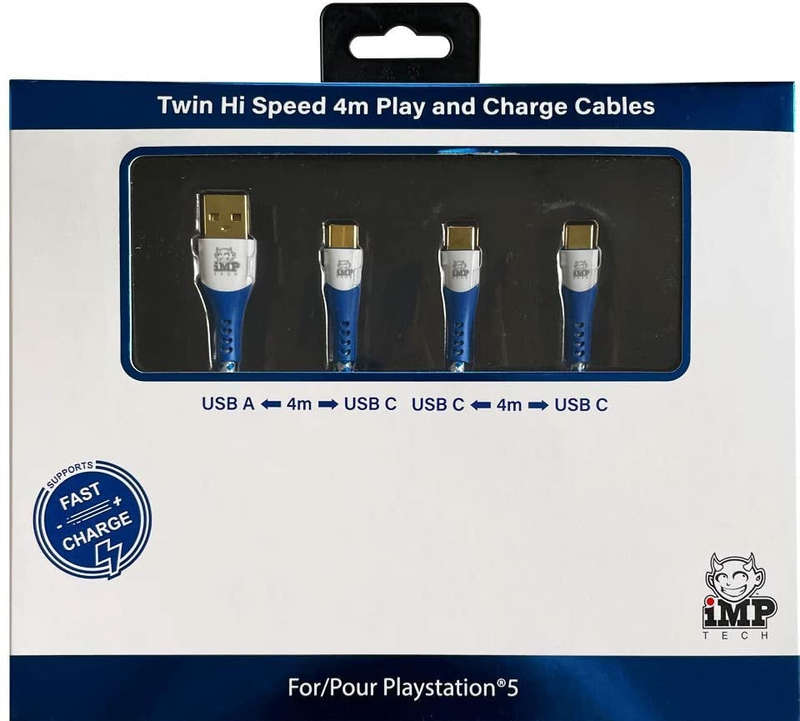 IMP (4m) Braided Fast Charge & Play Cable TWIN Pack (PS5)