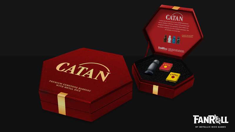 CATAN Premium Robber & Metal Dice Set Hematite (Dice Sets & Games)