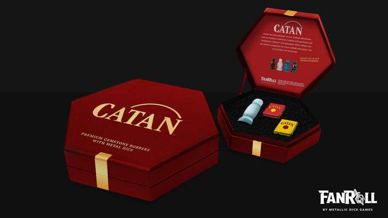 CATAN Premium Robber & Metal Dice Set Opalite (Dice Sets & Games)