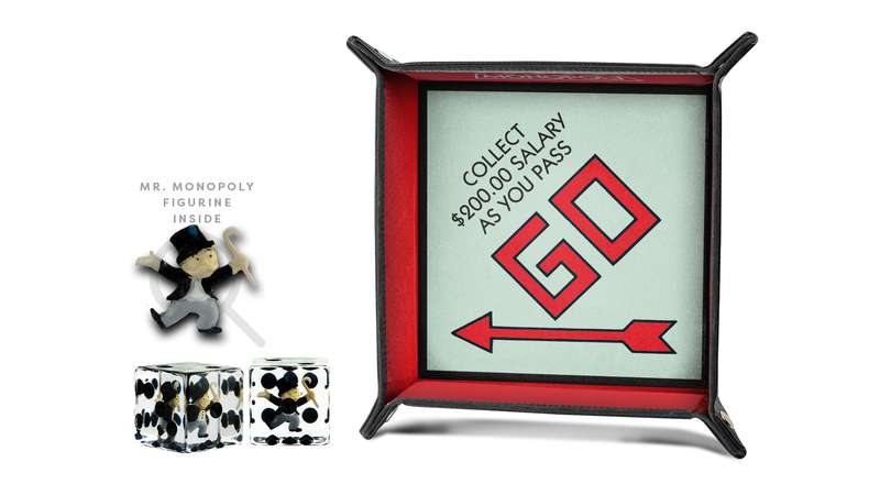Monopoly Dice Tray & Mr. Monopoly Dice Bundle (Dice Sets & Games)