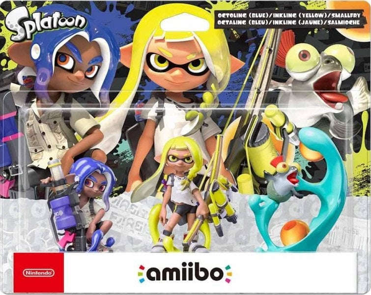 Nintendo Amiibo Character 3 Pack - Octoling (Blue), Inkling (Yellow) & Smallfry (Splatoon Collect...