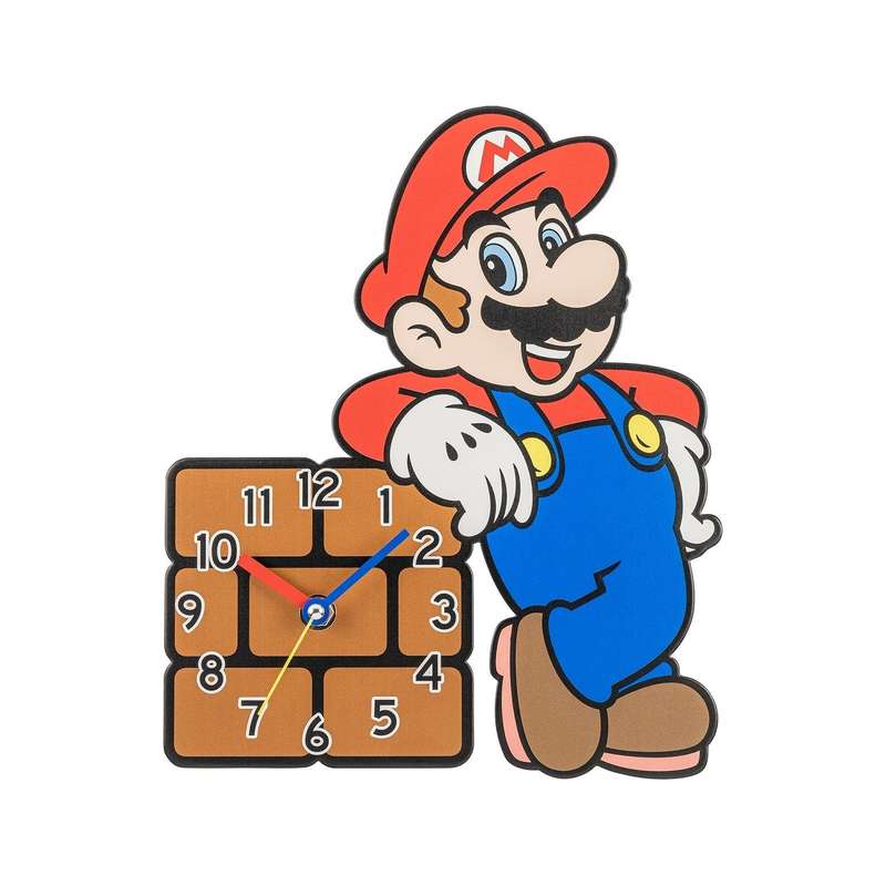 Peers Hardy - Wall Clock Super Mario (Mario leaning on Bricks)