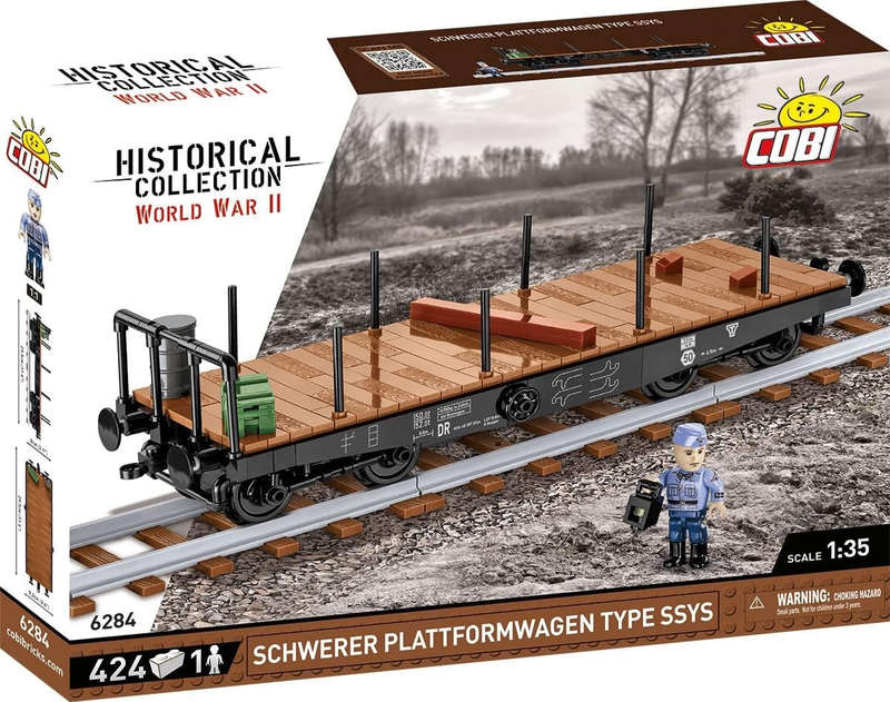Cobi - World War II - German Railway Schwerer Plattwormwagen Typ SSY 424 pcs