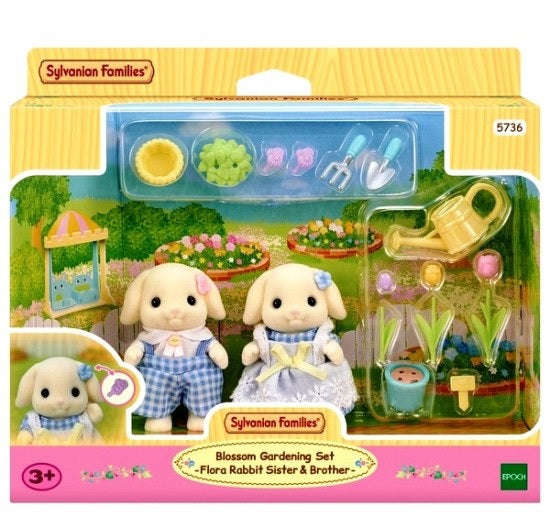 Sylvanian Families - Blossom Gardening Set - Flora Rabbit Sister & Brother