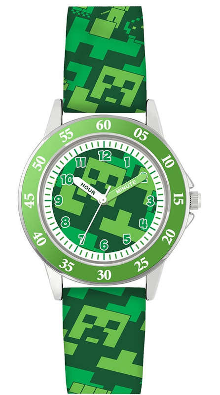Peers Hardy - Minecraft Creeper Green Printed Strap Quartz Watch
