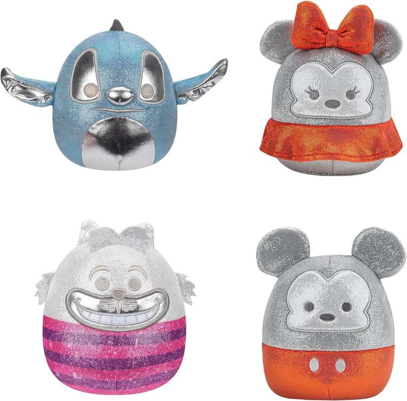 Squishmallows - 5 inch Disney 100 4-Piece Box Set (Mickey,Stitch,Cheshire Cat,Minnie)