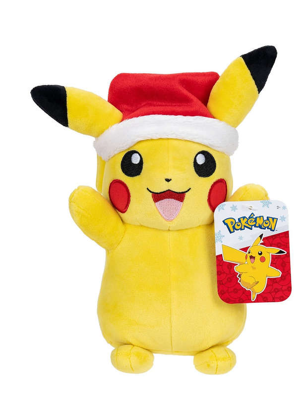 Pokemon - 8 inch Pikachu with Santa Hat - W1