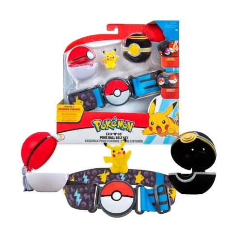 Pokemon - Clip 'n' Go Poke Ball Belt Set (Poke Ball, Luxury Ball, and Pikachu #7) W6 (Toys)