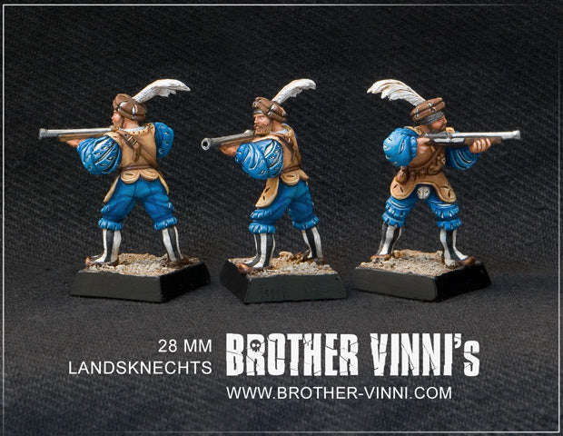 28mm landsknecht shooter firing OOP BRV-Land-shoot-02 (Miniatures)