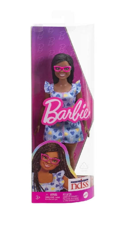 Barbie - Fashion Doll (Black Hair & Blue Dress) (Downs Syndrome Doll)