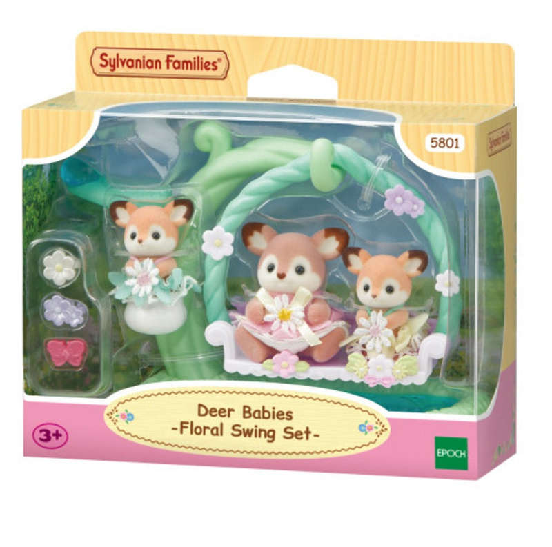 Sylvanian Families - Deer Babies - Floral Swing Set