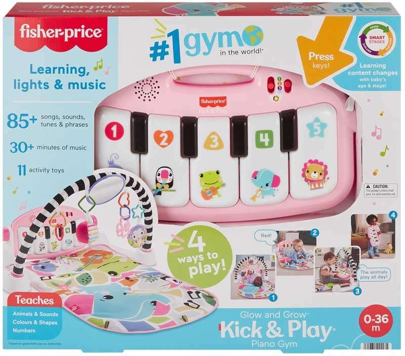 Fisher Price - Glow & Grow Kick & Play Gym Pink