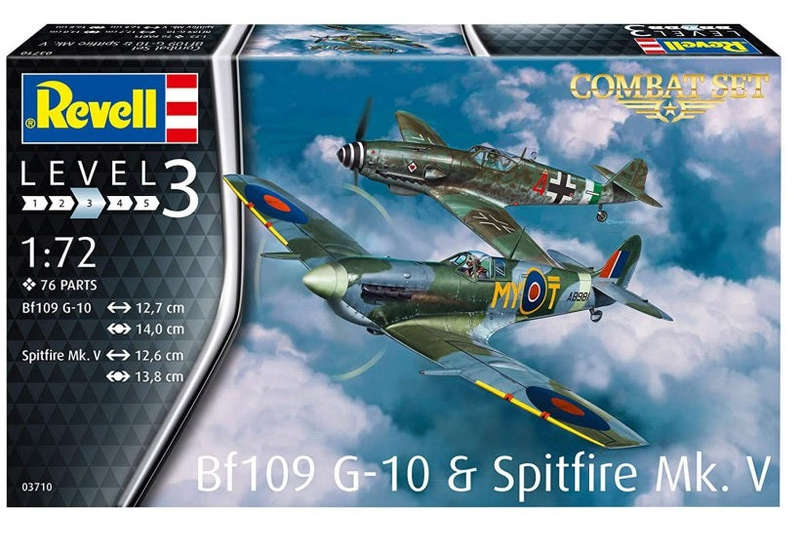 Revell Combat Set Messerschmitt Bf109G-10 & Spitfire Mk.V 1:72 (Model Kit)
