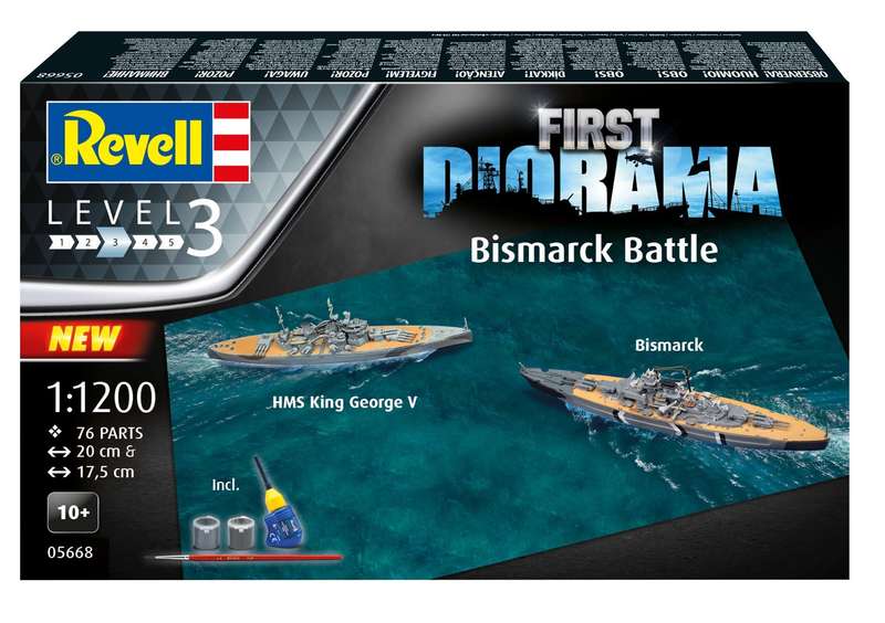 Revell First Diorama Set Bismarck Battle 1:1200 (Model Kit)