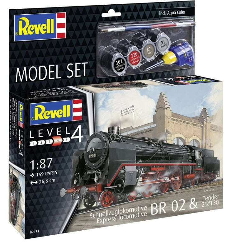 Revell Model Set Express Locomotive BR02&Tender 2'2' T30 1:87 (Model Kit)