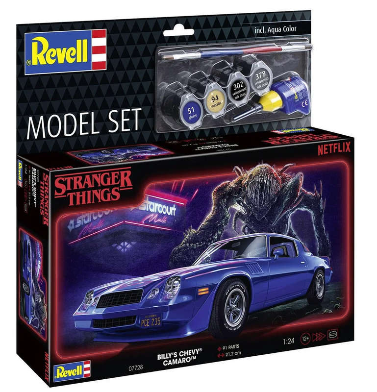 Revell Model Set Billy's Chevy Camaro: Stranger Things 1:24 (Model Kit)