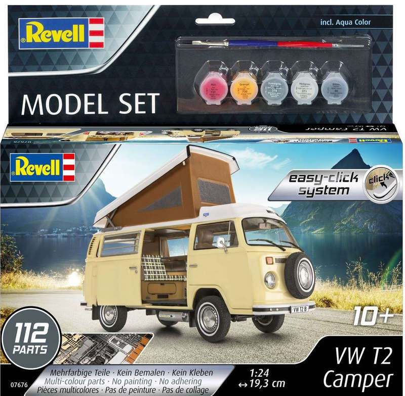 Revell Model Set VW T2 Camper (easy-click) 1:24 (Model Kit)