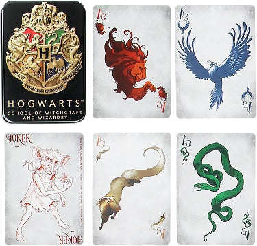 Harry Potter Hogwarts Playing Cards In A Tin Black
