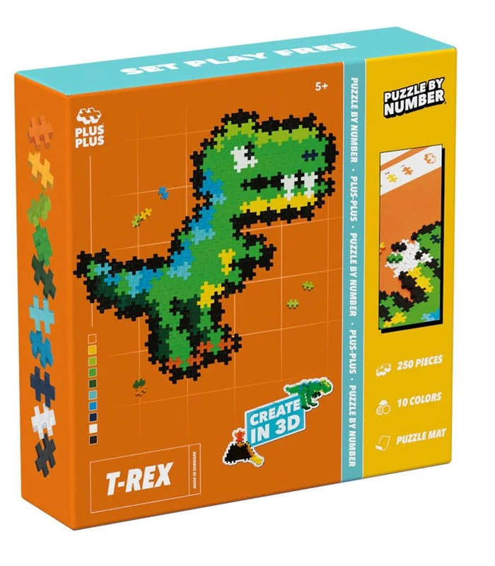 Plus-Plus: Puzzle by Number - 250 pcs T-Rex NEW JUNE 25 (Puzzles)