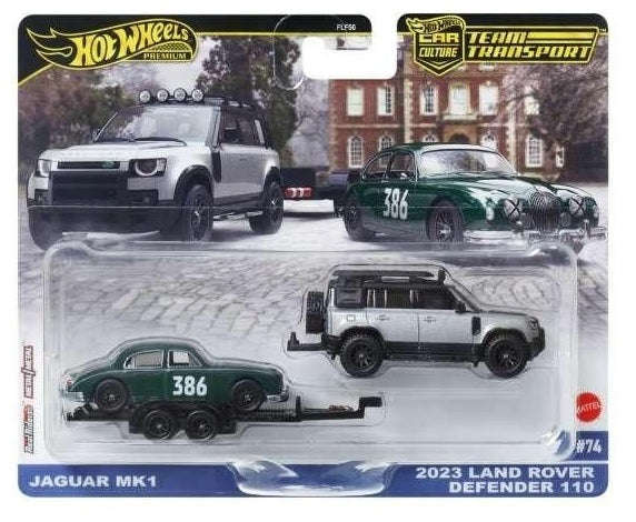 Hot Wheels - Premium Car Culture Team Transport - Jaguar MK1 (2023 Land Rover Defender 110) (Toys)
