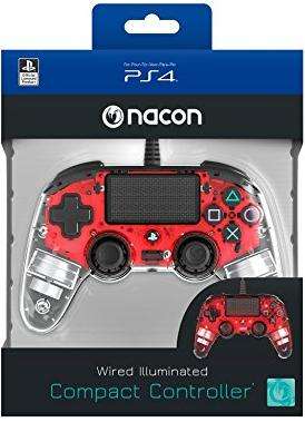 Nacon Wired Compact Controller [Clear Red] (PS4)