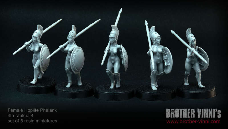 28mm Female Hoplites 4th Rank (5) (Miniatures)