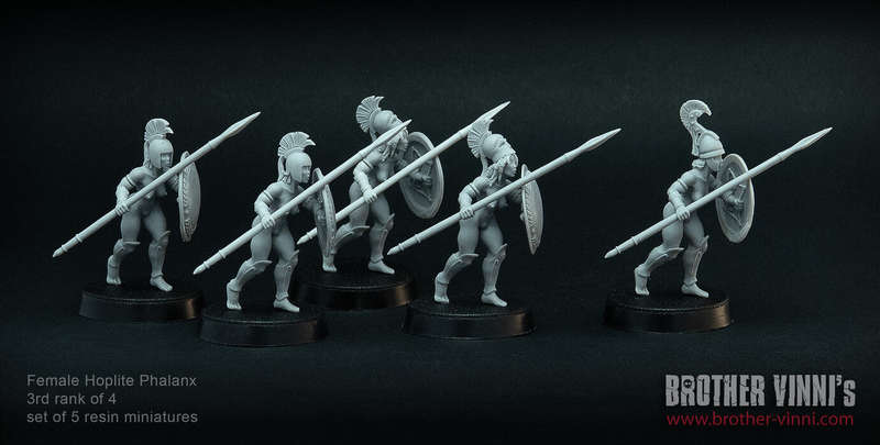 28mm Female Hoplites 3rd/4th Rank (5) (Miniatures)