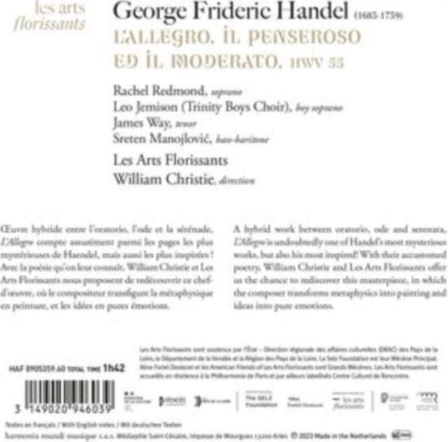 Les Arts Florissants / William Christie / Rachel Ramond / Leo Jemison - Handel: LAllegro / Il Pen...