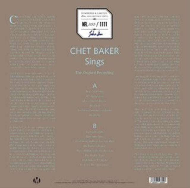 Chet Baker - Chet Baker Sings (The Original Recording) (Marbled Vinyl) (Vinyl)