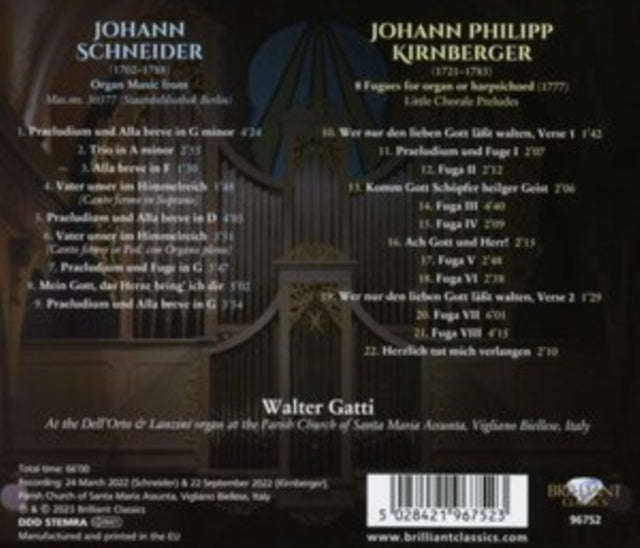 Walter Gatti - Schneider & Kirnberger: Organ Music (CD)