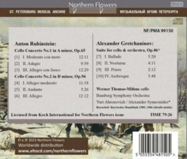 Werner Thomas-Mifune - Anton Rubinstein: Vc Cons Nos. 1-2 Alexander (CD)