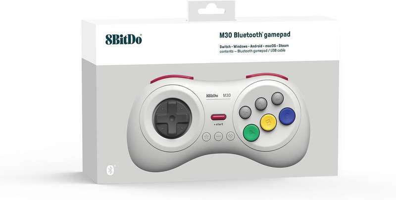 8BitDo - M30 Wireless Bluetooth Gamepad (White) (Nintendo Switch)