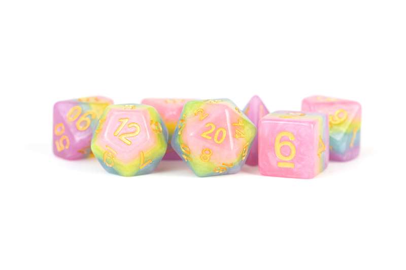 Resin Polyhedral Dice Set Pastel Fairy (Dice Sets & Games)