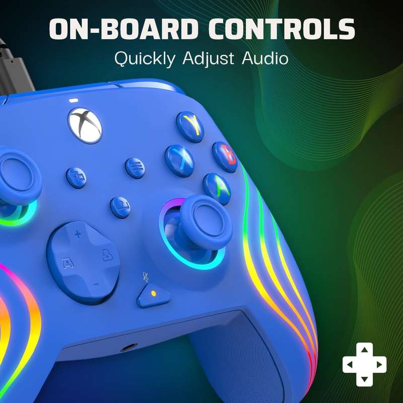PDP Afterglow Wave Wired Controller - Blue (Xbox Series X)