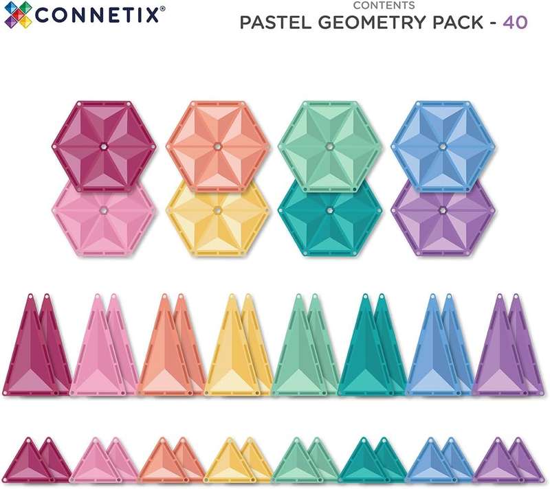 Connetix Magnetic Tiles Pastel (40 pieces) (Puzzle)