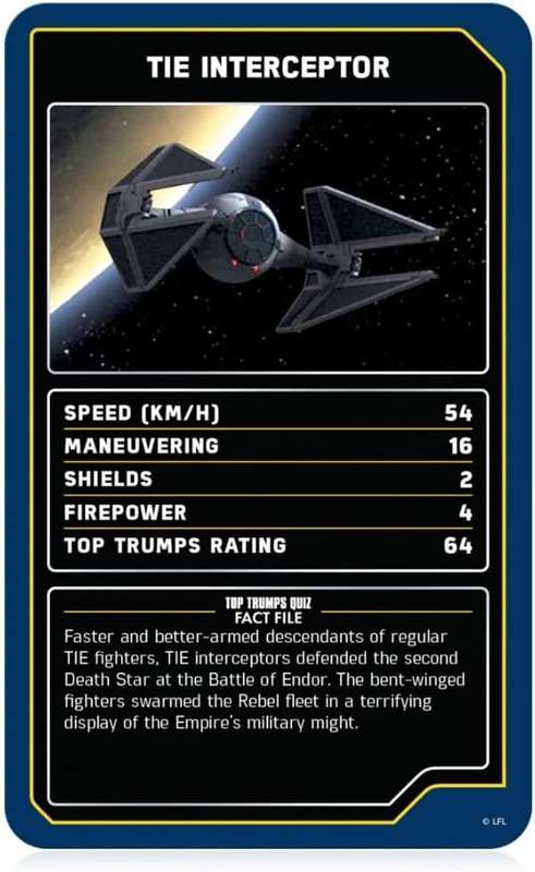 Top Trumps Card Game Specials Star Wars Starships