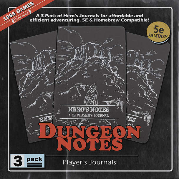 Heroes Notes 5E Players Journal Black (3) (RPGs)