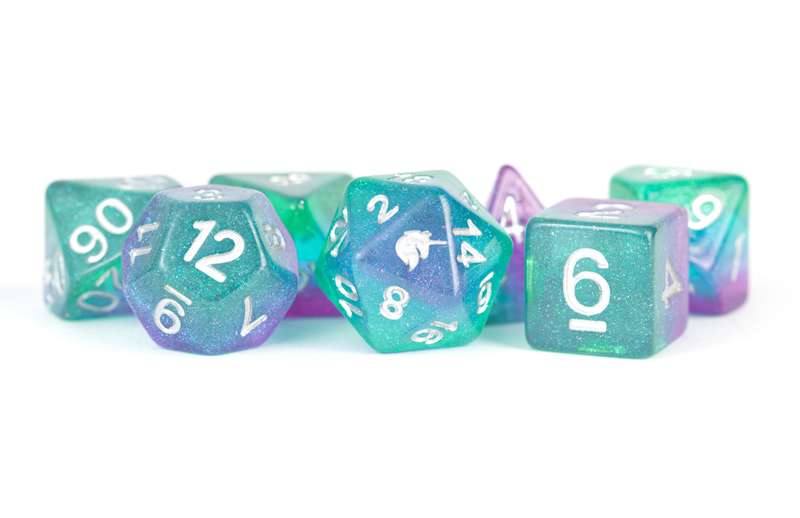 Unicorn Resin Polyhedral Dice Set Aurora (Dice Sets & Games)