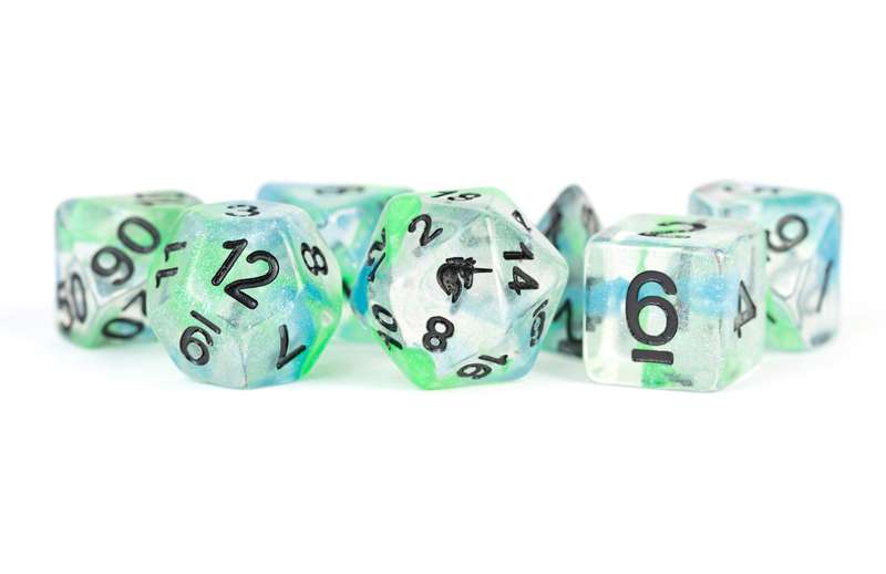 Unicorn Resin Polyhedral Dice Set Sea Kelp (Dice Sets & Games)