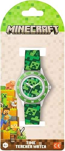 Peers Hardy - Minecraft Creeper Green Printed Strap Quartz Watch