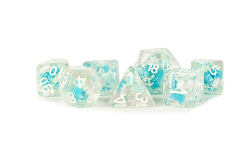 16mm Resin Poly Dice Set Snowflake Dice (Dice Sets & Games)
