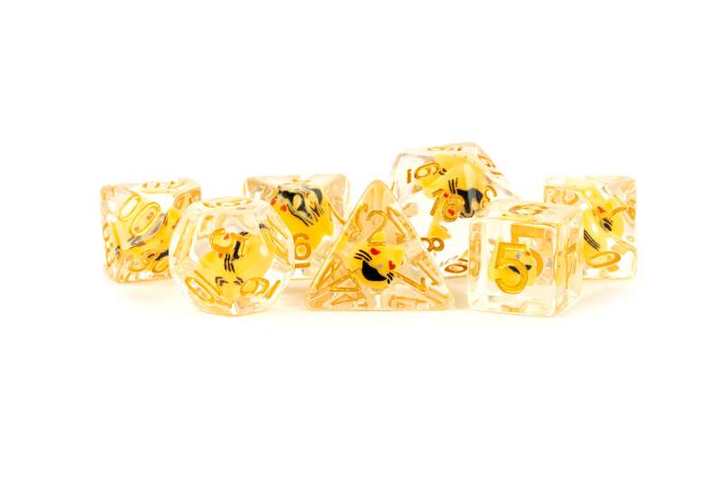 16mm Resin Poly Dice Set Cat Dice (Dice Sets & Games)