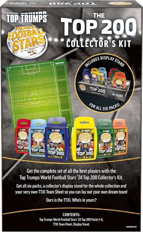 World Football Stars Top 200 Top Trumps Card Game - Collectors Kit