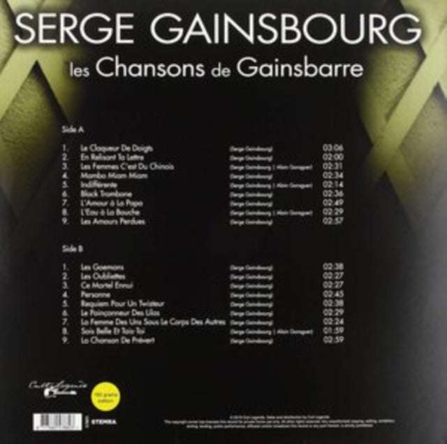 Serge Gainsbourg - Les Chansons De Gainsbarre (Vinyl)