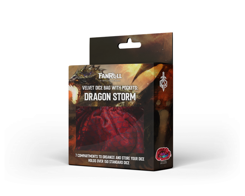 Dragon Storm Velvet Compartment Dice Bag Red Dragon Scales (Dice Sets & Games)