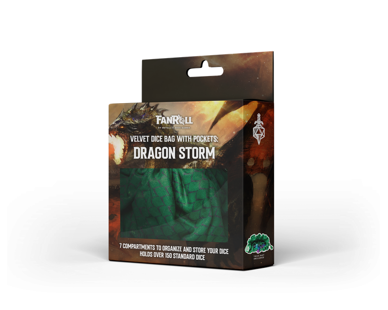 Dragon Storm Velvet Compartment Dice Bag Green Dragon Scales (Dice Sets & Games)