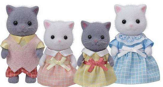 Sylvanian Families - Persian Cat (grey /white mix) Family