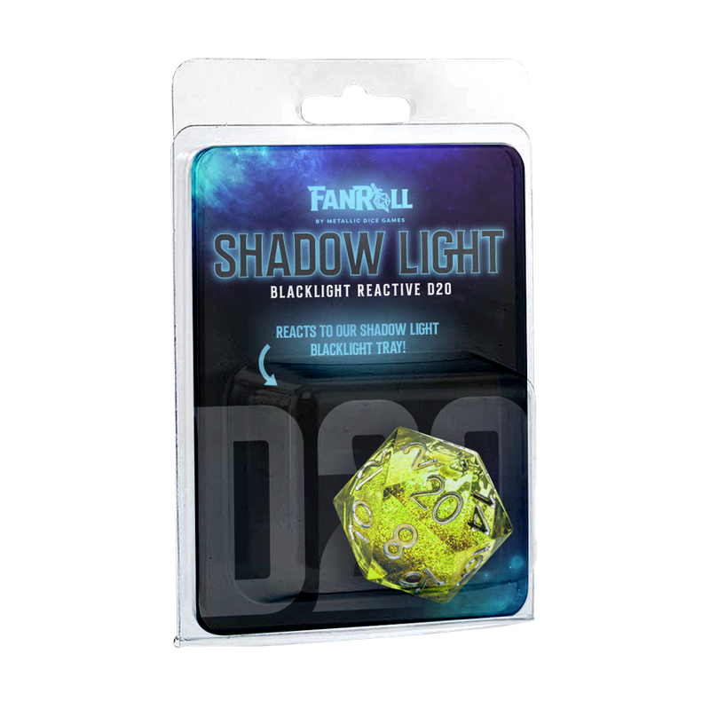 Shadow Light UV Reactive Individual d20 Elixir Liquid Core Dice (Dice Sets & Games)