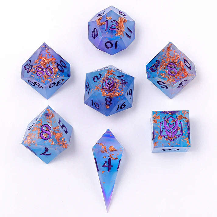 Captured Magic Sharp Edge Resin Dice Set Enchanted Evening (Dice Sets & Games)
